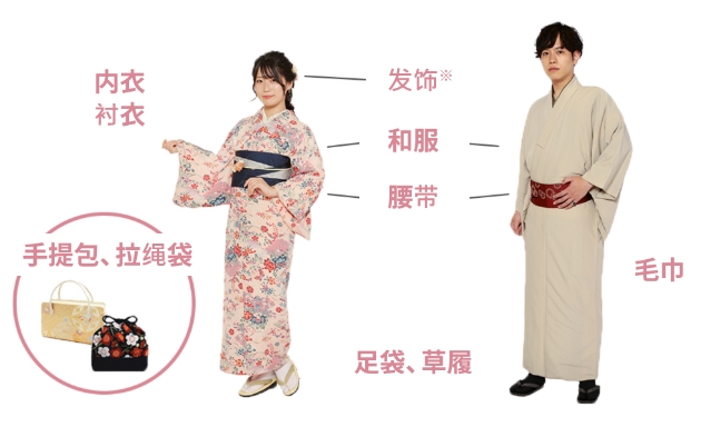 内衣衬衣 手提包、拉绳袋 发饰※ 和服 腰带 足袋、草履 毛巾